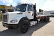 2018 WHITE /BLACK FREIGHTLINER M2-112 with an CUMMINS L9 8.9L 370HP engine, EATON FULLER 10SPD MANUAL transmission, located at 9172 North Fwy, Houston, TX, 77037, (713) 910-6868, 29.887470, -95.411903 - 16K FRONT AXLE, 40K REAR AXLE, 26FT FLATBED , 102" WIDE, TANDEM AXLE, AIR RIDE, EXHAUST BRAKE, FULL LOCKERS, WB: 270", RATIO: 3.55, DUAL 60 GALLON FUEL TANKS, 6 X SLIDING WINCH STRAPS - Photo#0