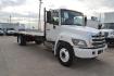 2019 WHITE /BLACK HINO 268 with an JO8E-VB 8.0L 260HP engine, ALLISON 2500RDS AUTOMATIC transmission, located at 9172 North Fwy, Houston, TX, 77037, (713) 910-6868, 29.887470, -95.411903 - 25,950 LB GVWR NON CDL, 24 FT FLATBED, 100" WIDE, AIR RIDE SUSPENSION, EXHAUST BRAKE, 90 GALLON FUEL TANK, POWER WINDOWS, LOCKS, & MIRRORS - Photo#2