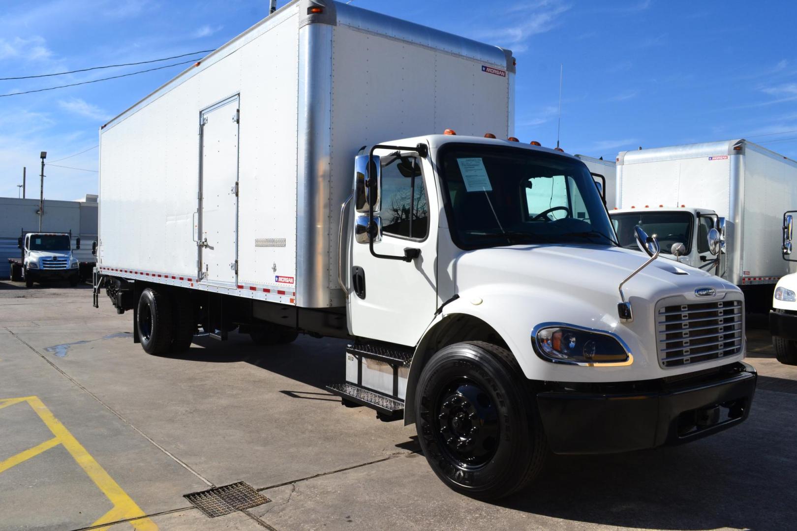 2019 WHITE /BLACK FREIGHTLINER M2-106 (3ALACWFC9KD) with an CUMMINS B6.7L 240HP engine, ALLISON 2500RDS AUTOMATIC transmission, located at 9172 North Fwy, Houston, TX, 77037, (713) 910-6868, 29.887470, -95.411903 - 26,000 LB GVWR NON CDL, MORGAN 26FT BOX, HEIGHT 103" X WIDTH 102", MAXON 3,000 LB CAPACITY ALUMINUM LIFT GATE, AIR RIDE SUSPENSION, 90 GALLON FUEL TANK, EXHAUST BRAKE, COLLISION MITIGATION WITH LANE ASSIST, POWER WINDOWS & LOCKS - Photo#2