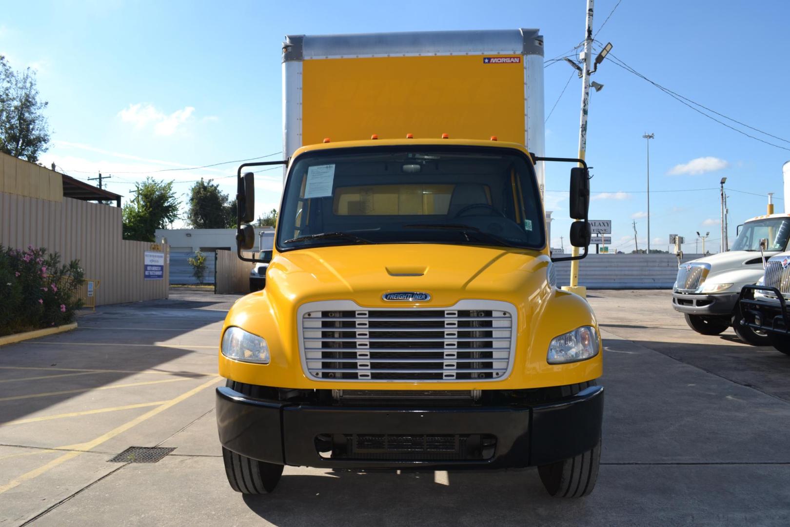 2019 YELLOW /BLACK FREIGHTLINER M2-106 (3ALACWFC7KD) with an CUMMINS B6.7L 220HP engine, EATON FULLER PROCISION AUTOMATIC transmission, located at 9172 North Fwy, Houston, TX, 77037, (713) 910-6868, 29.887470, -95.411903 - 26,000 LB GVWR NON CDL, MORGAN 26 FT BOX, HEIGHT 103" X WIDTH 102", AIR RIDE SUSPENSION, ALUMINUM WHEELS, 80 GALLON FUEL TANK, MAXON 3,000 LB CAPACITY ALUMINUM LIFT GATE, - Photo#1