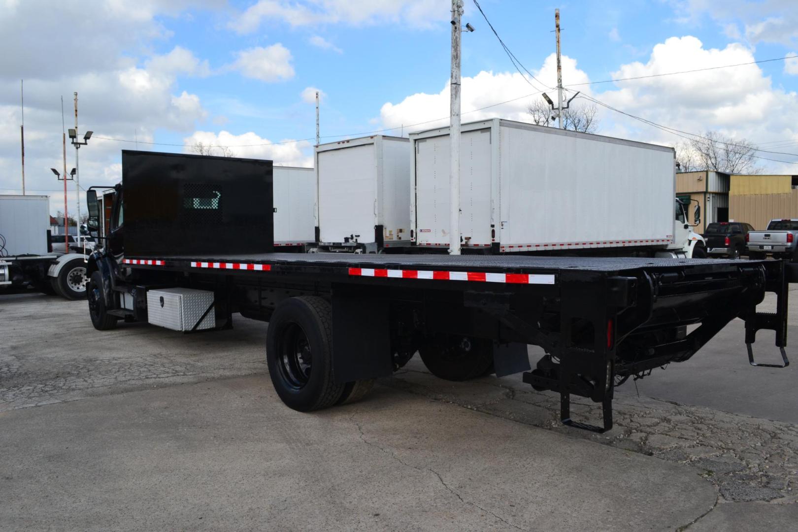 2016 BLACK /BLACK FREIGHTLINER M2-106 (3ALACWDT0GD) with an CUMMINS B6.7L 240HP engine, ALLISON 2500RDS AUTOMATIC transmission, located at 9172 North Fwy, Houston, TX, 77037, (713) 910-6868, 29.887470, -95.411903 - 26,000 LB GVWR NON CDL, 24 FT FLATBED X 100" WIDE, SPRING RIDE SUSPENSION, 100 GALLON FUEL TANK, 2,500 LB CAPACITY STEEL LIFT GATE, WB: 255", 7 X SLIDING WINCH STRAPS, , 2 X TOOL BOXES, POWER WINDOWS & LOCKS - Photo#5