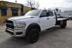 2019 WHITE /BLACK RAM 5500 TRADESMAN (3C7WRNFL1KG) with an CUMMINS 6.7L TURBO DIESEL engine, AISIN A465 6SPD AUTOMATIC transmission, located at 9172 North Fwy, Houston, TX, 77037, (713) 910-6868, 29.887470, -95.411903 - 19,500 LB GVWR, 12 FT FLATBED X 96" WIDE, CREW CAB, 4X4, EXHAUST BRAKE, GOOSENECK / BUMPER PULL HITCH, POWER WINDOWS , LOCKS & MIRRORS , TOOL BOX - Photo#0